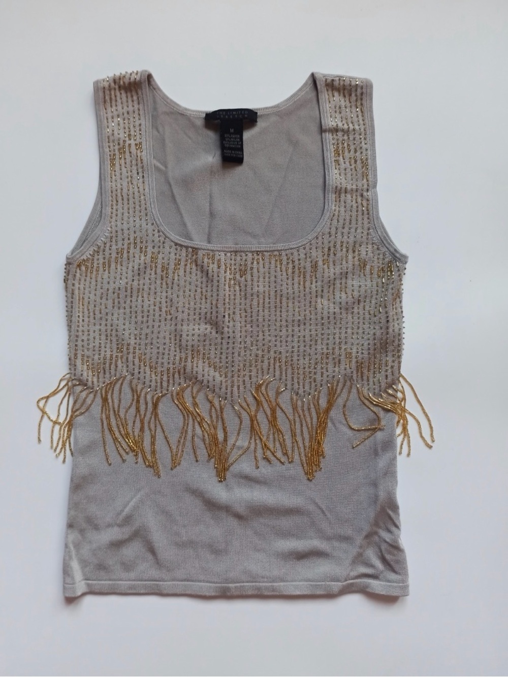 The limited stretch Top with beads- Size L